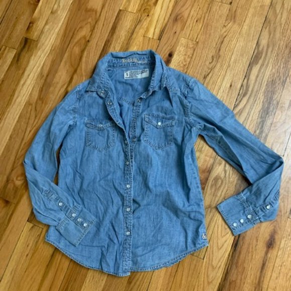 Model Indigo Rocks rocks& indigo | Tops | Rocks Indigo Denim Style Shirt Size S | Poshmark